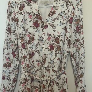 LOFT Floral Long Sleeve Dress - Multicolor